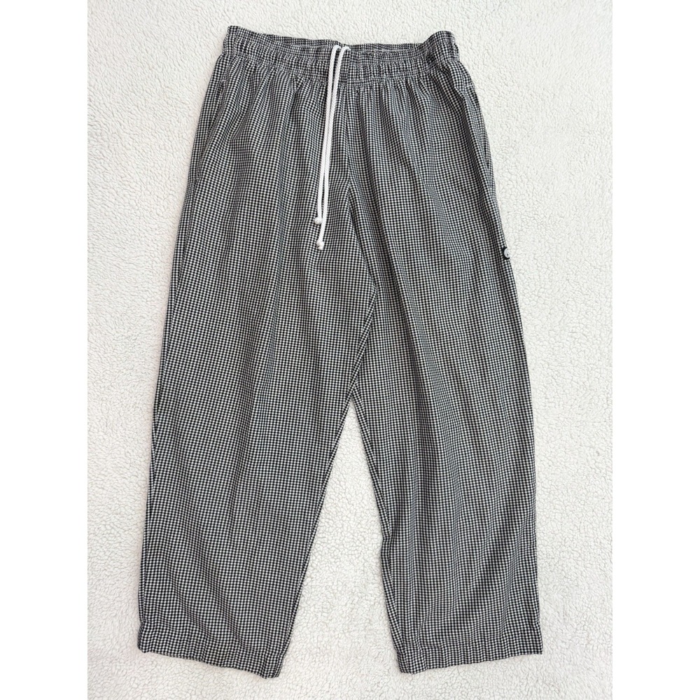 Chef Works Essential Baggy Pants L Black White Gingham Check Uniform Unisex